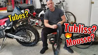 Tire Tubes vs Tubliss vs Mousse for your Dirtbike/Dualsport!