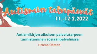 Autismikirjon aikuisen palvelutarpeen tunnistaminen sosiaalipalveluissa