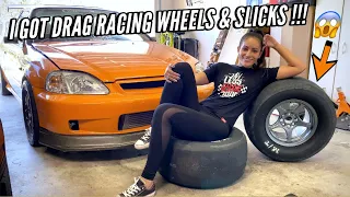 I GOT DRAG RACING WHEELS & SLICKS !!! - Mickey Thompson / Lenso