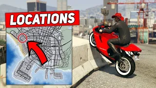 TOP 50 MOTORCYCLE STUNT SPOTS FOR BEGINNERS (& Pros) + Locations! | GTA 5 Stunts