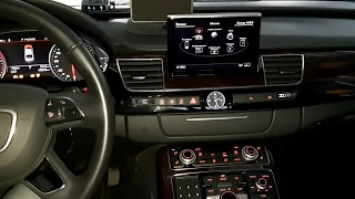 Audi A8 2014 года,проверка уровня масла в двигателе,сброс сервисного интервала.