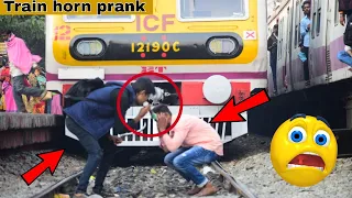 Train Horn Prank | The Best Of Train Horn Prank 2021 😲 Loud Horn Prank Reaction in Public |