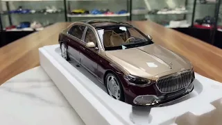 MERCEDES-MAYBACH S-CLASS S680 2021 (ALMOST REAL 1:18) | KALAHARI GOLD - RUBELLITE RED - XS MODEL