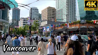 Downtown Vancouver Spring Walk | May 2022 | From Nelson St  To Robson Street [ 4K UHD 60fps ]