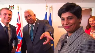 Fijian Prime Minister meets France President Emmanuel Macron