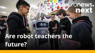 School children in Gaza City are getting lessons from a locally-made hi-tech educational robot