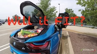 BMW i8: Will it FIT? Food Shopping for YouTUBERS [4K UHD]