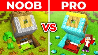 JJ And Mikey NOOB vs PRO Secret UNDERGROUND Base Build Battle in Minecraft Maizen