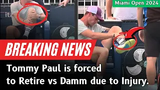 Tommy Paul was forced to abandon his match in Miami Open because of Freak Injury | Miami Open 2024