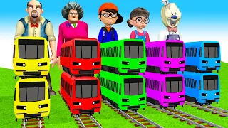 【踏切アニメ】あぶない電車 THOMAS FRIENDS RAINBOW COLORS vs Nick And Tani Railroad Crossing Animation #train #1