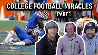 College Football Miracles | Part 1 REACTION!! | OFFICE BLOKES REACT!!