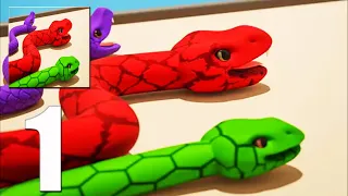 Colorful Snake - Gameplay Walkthrough Part 1 Tutorial Snakes (Android, iOS)
