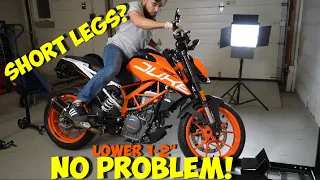 Lower Your KTM DUKE Motorcycle Step By Step Instructions