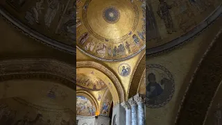 Byzantine Art 1, Gold Leaf and Mosaic, Inside St. Mark's Basilica, Venice