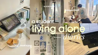 Living Alone Diaries | waking up early, college vlogs, studying & being productive