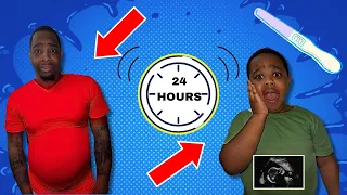 DAD AND SON PREGNANT FOR 24 HOURS CHALLENGE!!!!  *HILARIOUS*