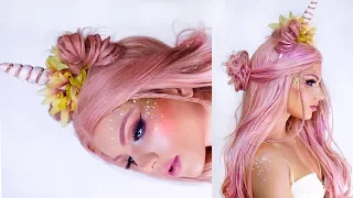 UNICORN MAKEUP TUTORIAL | DIY UNICORN HEADBAND | COSTUME & HAIR