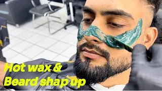 Hot wax for face and nose | beard fade & shap up #viral #barber #haircut #shortsvideo #vlog