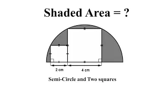 How to find the shaded area in this Semi Circle | Simple and Easy Solution to this Math Problem