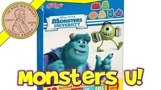 Monsters University Disney Pixar Fruit Flavored Gummy Candy Snack Pouches, 2013 Kellogg's