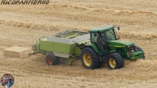 PRESSATURA PAGLIA IN COLLINA | JOHN DEERE 8200 + CLAAS QUADRANT 1200 | DI PANCRAZIO