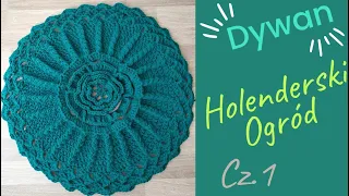 cz.1🌷Dywan Holenderski Ogród3D🌷ze sznurka bawełnianego 5mm na szydełku wzór rug 3D crochet pattern