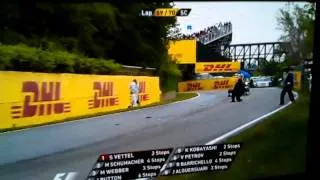 F1 Funny Moment - Guy falls over on track