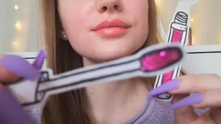 asmr doing your makeup with paper cosmetics in 1 minute