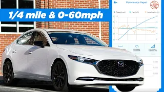 Stock 2021 Mazda 3 2.5L Turbo Sedan 1/4 Mile & 0-60mph | In-Depth Analysis