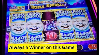 Super Big Win on the Majestic Moon Triple Sparkle Slot!! Konami Game