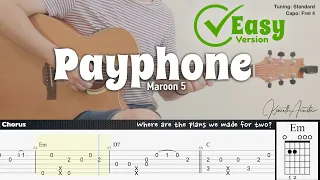 Payphone (Easy Version) - Maroon 5 | Fingerstyle Guitar | TAB + Chords + Lyrics