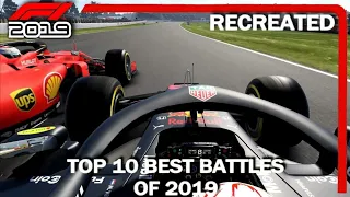 F1 2019 GAME: RECREATING THE TOP 10 BEST BATTLES OF 2019