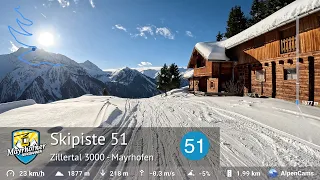 Skiing Mayrhofen / Finkenberg ⛷️ Ski Slope 51 | Zillertal 3000 | With GPS Stats