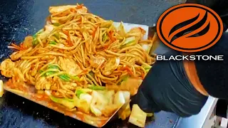 HOW TO MAKE AMAZING CHICKEN LO MEIN ON THE BLACKSTONE GRIDDLE - EASY ASIAN DISH RECIPE!