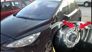 Peugeot 308, Cambio de luz, bombilla de cruce, luz baja  h7 , change bulb