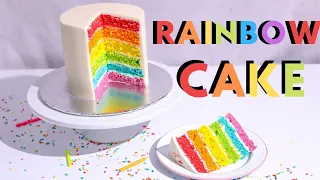 BEST RAINBOW CAKE RECIPE | DANIFLOWERS
