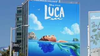 Disney Pixar Luca Billboard Sunset Blvd Sea Monster Animation Movies Los Angeles California USA 2021