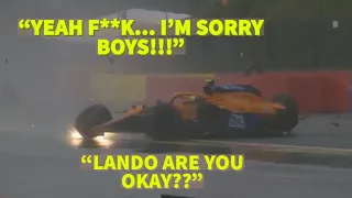 Lando Norris Full TEAM RADIO after HUGE CRASH in Eau Rouge | Belgian GP 2021