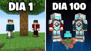 SOBREVIVI 100 DIAS NO SKYBLOCK FUTURISTA NO MINECRAFT - O FILME HARDCORE