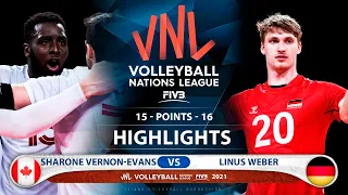 Canada vs Germany | VNL 2021 | Highlights | Sharone Vernon-Evans vs  Linus Weber