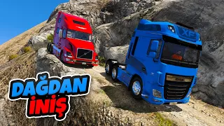 Büyük Güçlü Tırlar Dağdan İniş Parkurunda - GTA 5