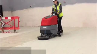 Hako B30 Battery Floor Scrubber Dryer In Action