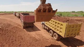 Hidromek Excavator trucks loading