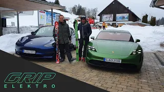 Porsche Taycan 4S vs. Tesla Model 3 Performance | GRIP Elektro