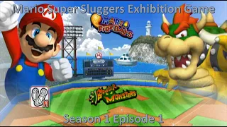 Mario Super Sluggers Exhibition Game Season 1 Episode 1 - Mario Fireballs vs Bowser Monsters