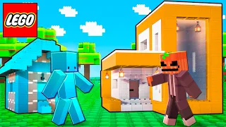 Awita vs Jardred en Batalla de Casas de LEGO en Minecraft!