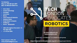 TLA Robotics: "Best of British Robotics" webinar May 12th, 2021