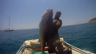 (The huge Amberjack!!)best shots & spearfishing moments|Kostas pouloulis