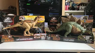 Jurassic World Dino Escape | Mega Destroyers Stegosaurus and Carcharadontosaurus Review