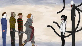 JEFF THE KILLER AND SLENDERMAN VS IT PENNYWISE, FREDDY KRUEGER, JASON VOORHEES, MICHAEL MYERS - DC2